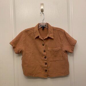 Textured button-front shirt